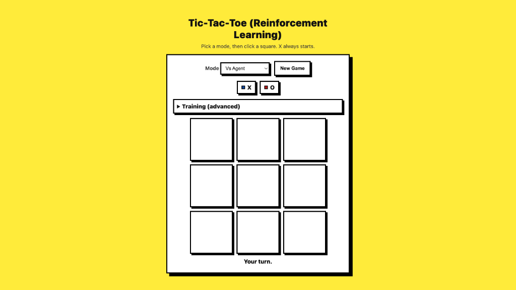 RL Tic-Tac-Toe Agent